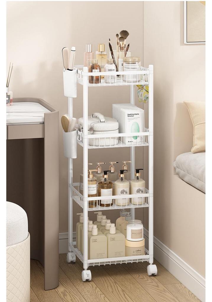 Compact Household Multi-Layer Trolley: Floor-Standing Kitchen Storage Rack