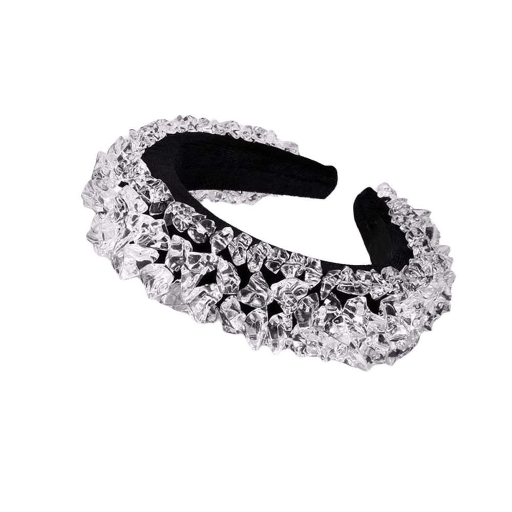 

Gorgeous Irregular Ice Block Hairband Rhinestone Crystal Wide Hair Hoop Party Style 1