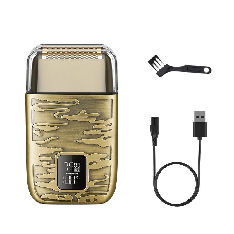 

Мужская цифровая ретро металлическая электробритва, 3 скорости, устройство для отбеливания лысой головы