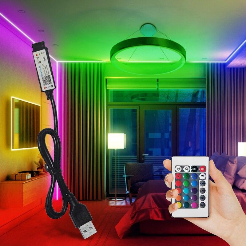 3M USB RGB LED Strip Light 60Leds 5V SMD2835 Bluetooth Control Flexible Strip Lamp For Bedroom Computer TV Backlight