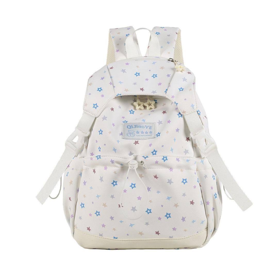 Schoolbag Korean version cartoon star printing backpack female niche design college style student schoolbag large capacity casual backpack