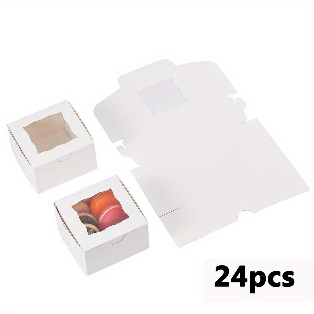 24 Stück Mini-Geschenkboxen mit Fenster Perfekt für Geschenkausstellung & Verpackung Ideal für Weihnachten Neujahr Hochzeiten Jubiläen & Partys DIY-Bastelarbeiten