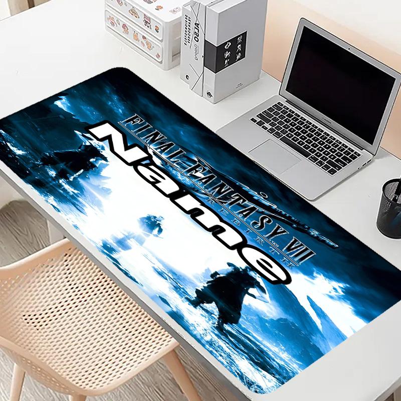 Custom Name Personalized Final Fantasy Pattern Mousepad, Laptop PC Desk Mat, Decorative Desk Mat for Home Keyboard Pad Gift