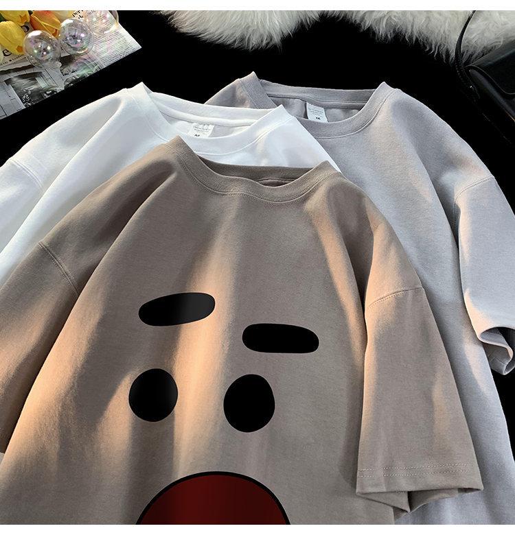 Men's Trendy Oversized Short-Sleeve T-Shirt - Casual Summer Style for Students & Couples