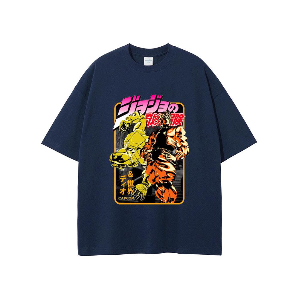 Anime JoJo Bizarre Adventure Jotaro Star Platinum Tshirt Men Women Casual Cotton Short Sleeve Tshirts Manga Vintage T Shirts