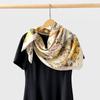 Fashionable Women’s Herringbone Silk Scarf, 90cm Square Shawl, Printed, Versatile Headscarf