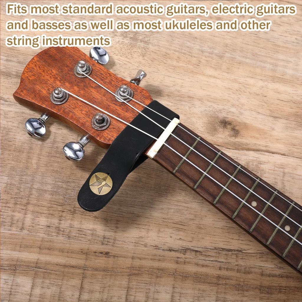 Miwaye Guitar Neck Strap Guitar Leather Strap Holder Button Safe Lock For Ukulele Bass Acoustic Guitar Accessories