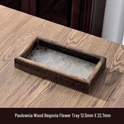 Plateau de service en verre à fleurs de bégonia chinoises rétro