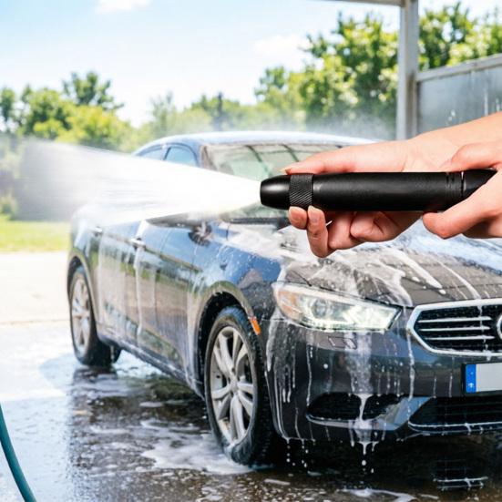 High-Pressure Hose Nozzle, Car Wash Booster Nozzle, Heavy Duty Garden Hose Nozzle, Adjustable Nozzle for Garden Patio Cleaning Auto Care