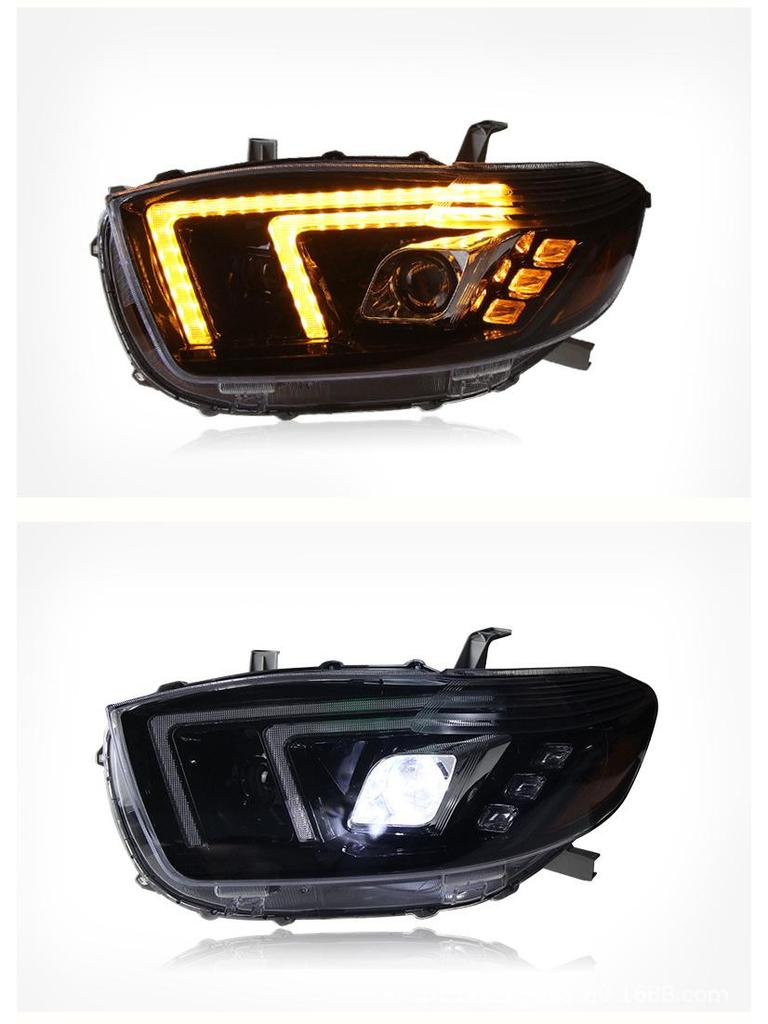 07-11 Toyota Highlander LED Headlight Assembly with Sequential Turn Signal