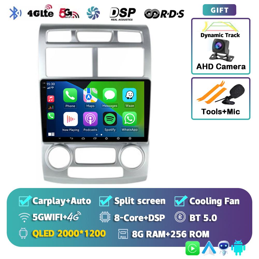 Android 14 Carplay Auto For KIA Sportage 2004 - 2007 Car Radio 4G+WIFI Player Multimedia Stereo 360 Camera Navigation Video GPS