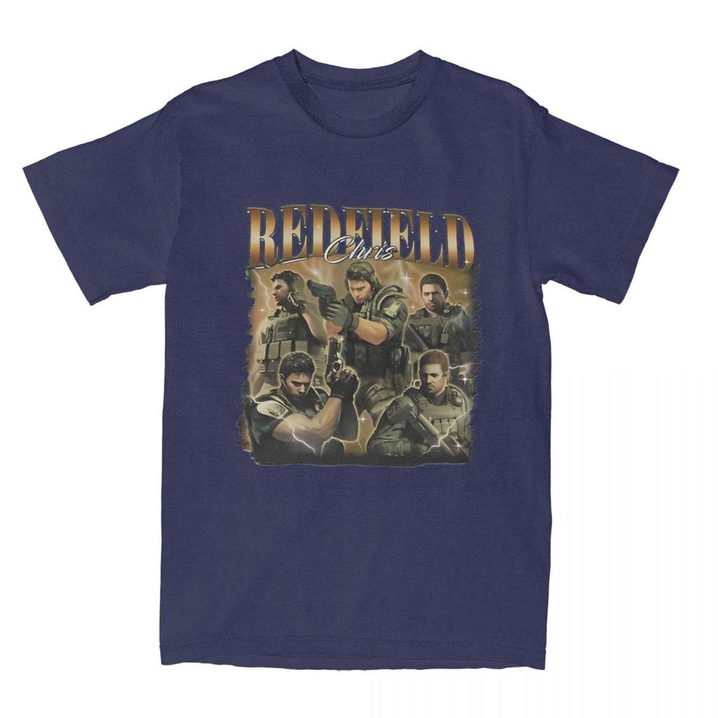Chris Redfield Game Resident Evils T-Shirts Men Hipster 100% Cotton Tees Crewneck Short Sleeve T Shirt Plus Size Clothing
