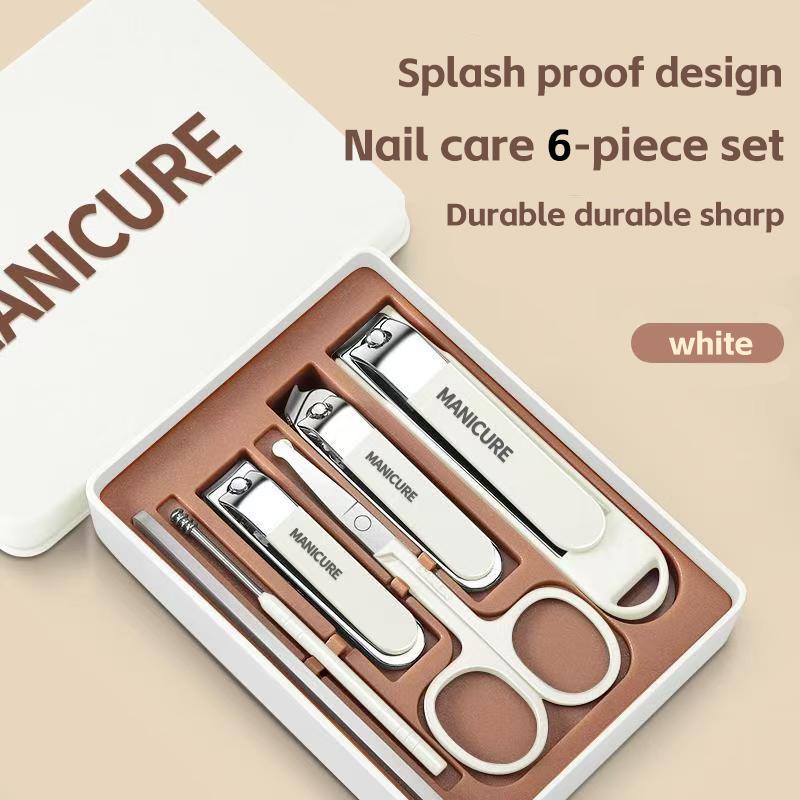 Xiaomi New Nail Set 4/6 Stainless Steel Splash Proof Nail Clippers Set Advanced Home Special Nail Clippers Nail Beauty Tool Set