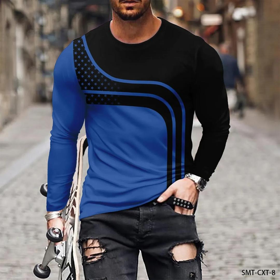 

Повсякденна чоловіча футболка з довгим рукавом із візерунком Tide Physical Education з круглим вирізом 6XL