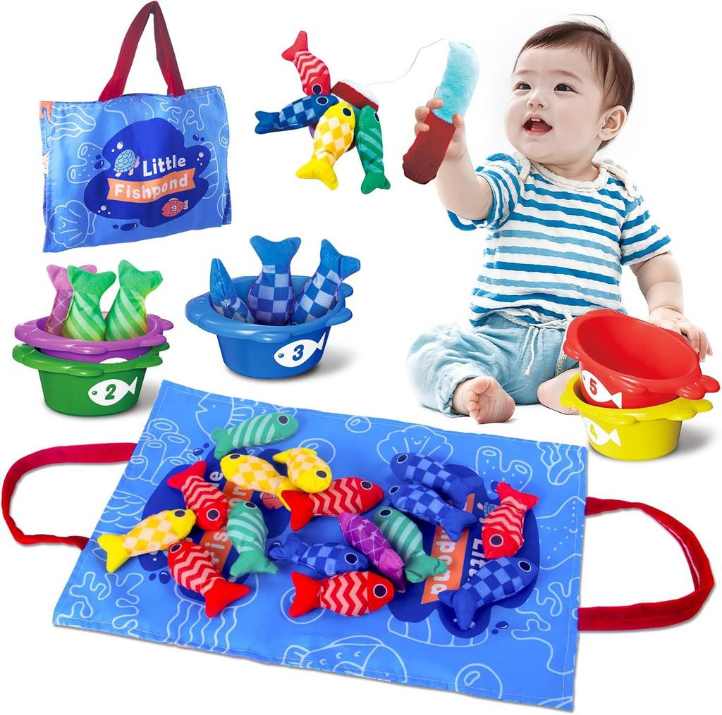 Oyuncaklar Eğitici Montessori Kumaş Balık Tutma Oyunu Bebek Oyuncakları İstiflenebilir Bardaklar Ayırma Öğrenme Küçük Çocuk Duyusal Oyuncak Hediye