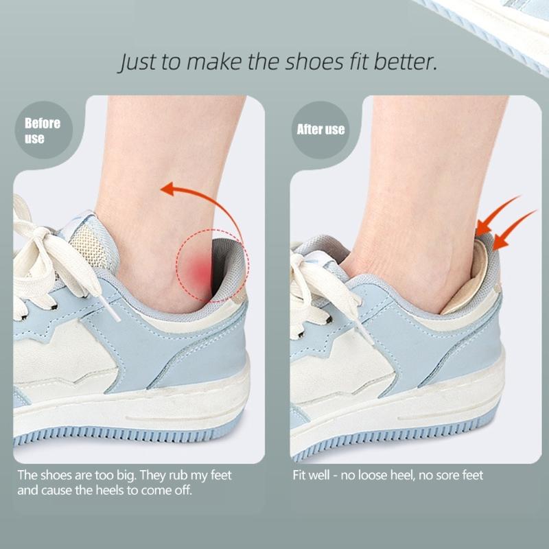4Pairs Anti Blisters High Heel Protectors Adhesive Shoe Inserts Pad Sponge Cushioned Heel Grip For Leather Shoe Sneakers
