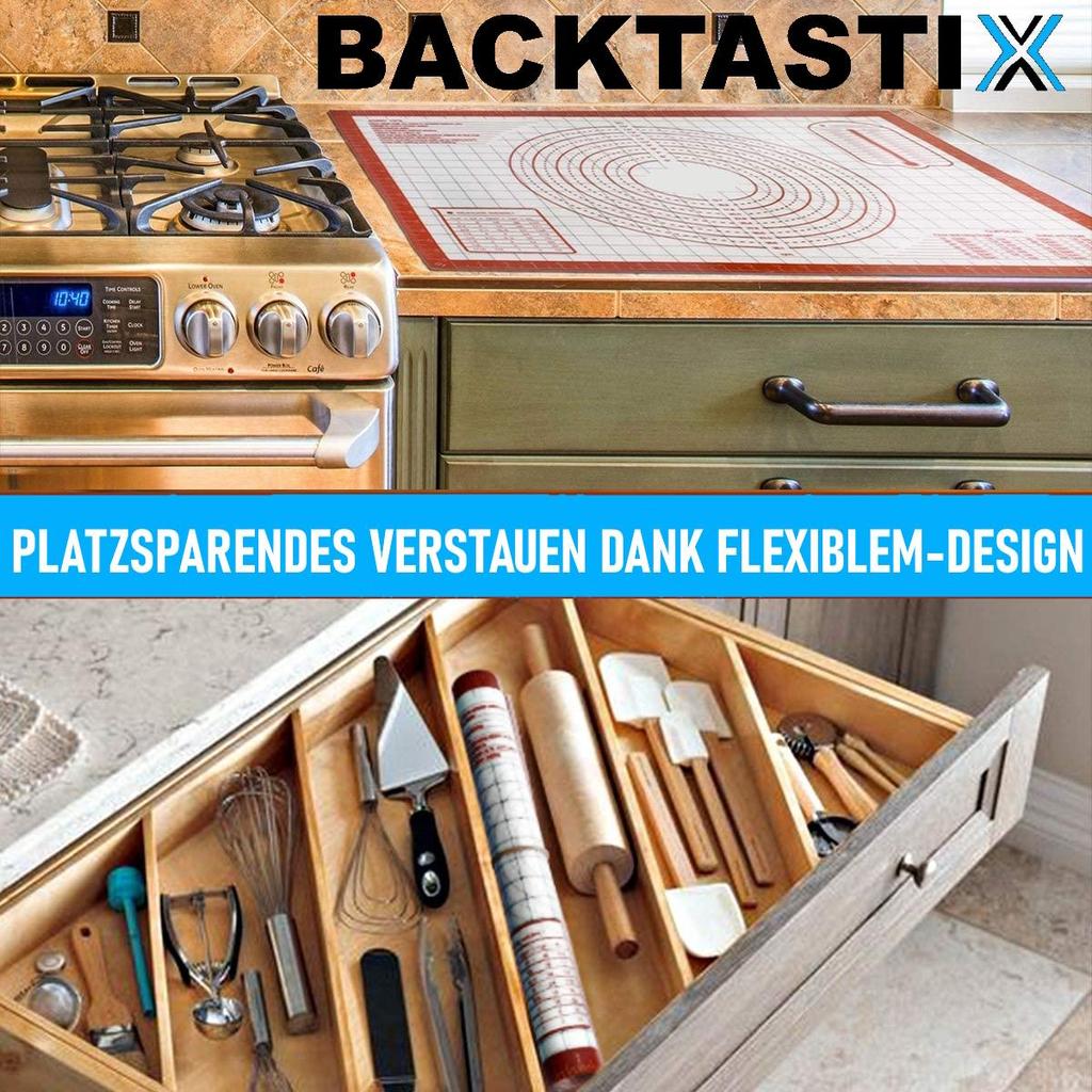 BACKTASTIX Backmatte Teigunterlage Teigmatte Fiberglas Rollmatte Ausrollmatte
