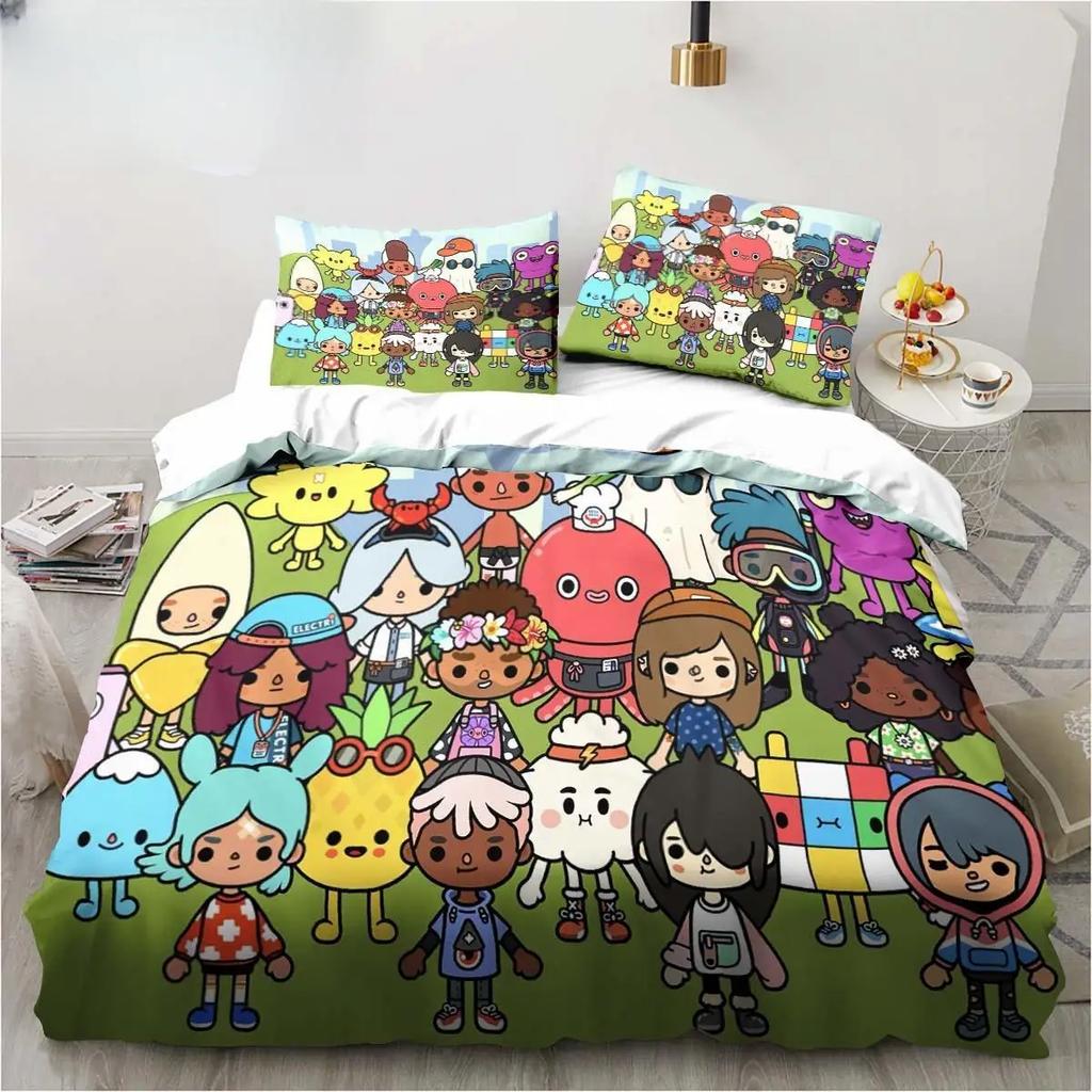 New Game Toca Life World Bedding Set Excavator Sheet King Twin Double Child Bedding Set Mircofiber Or Polyester Duvet Cover Set