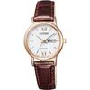 Women's Watch Citizen Collection Eco-Drive Leather EW3252-07A White (Brown Leather)