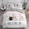 Set Copripiumino 3D con Stampa di Gatti Carini Set Biancheria da Letto Gatto Cartone Animato Misura Singola Matrimoniale Queen King Doppie Misure Federe Copripiumino