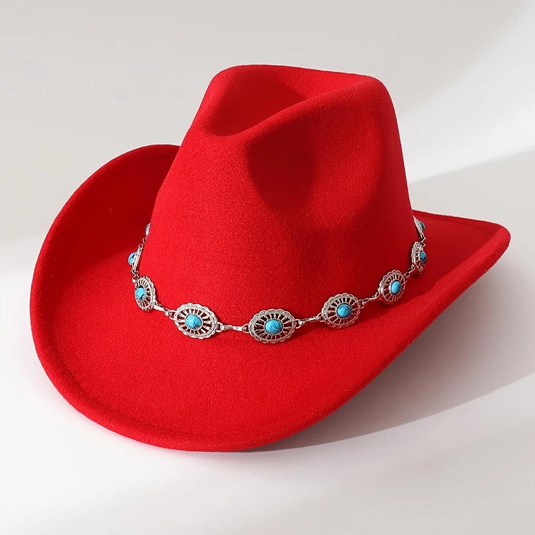 

JYL TS DIY Medal Hat Unisex Silver Bull Logo Western Jazz Hat Felt red_M(56-58cm） иволги оранжевый