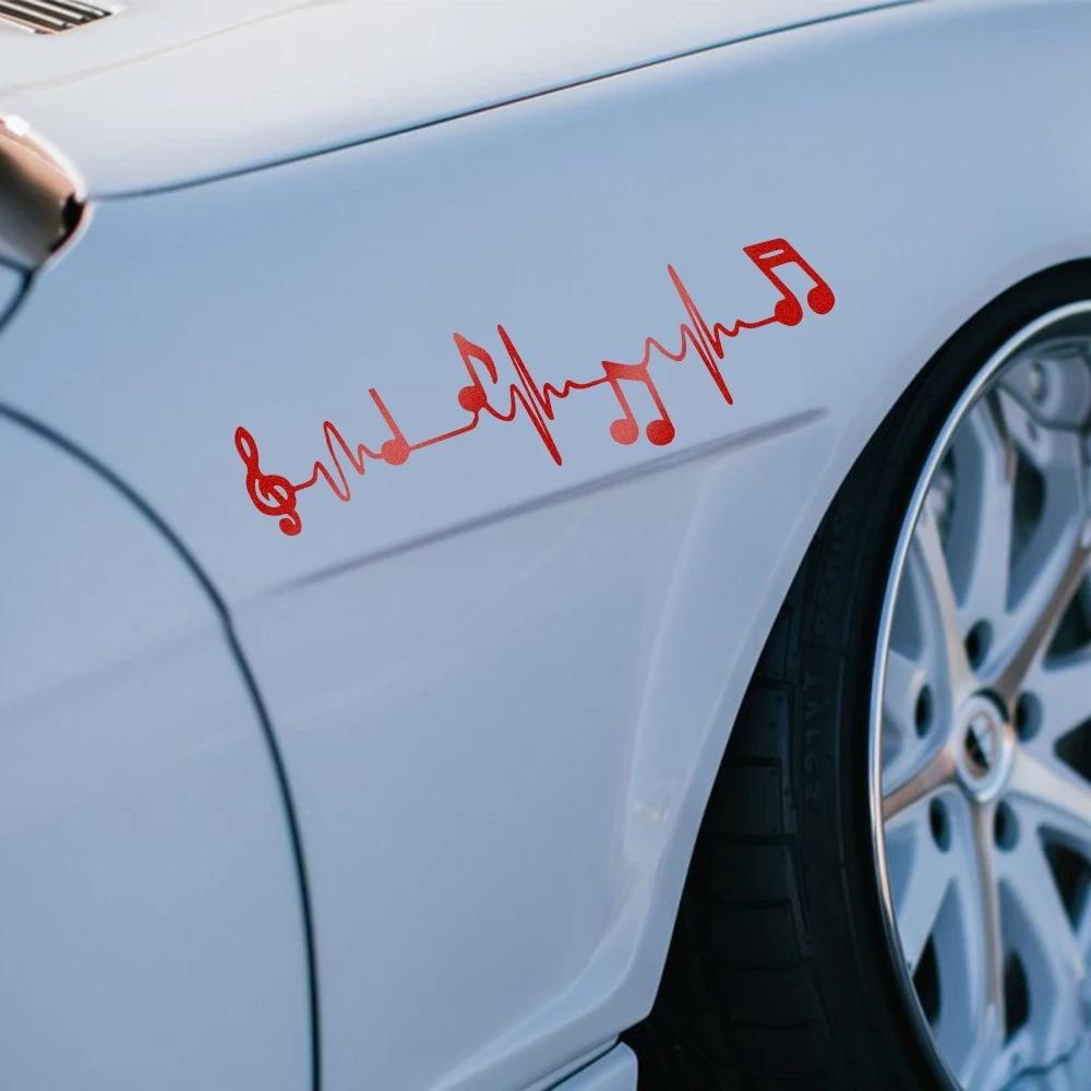 Autoaufkleber Musik ist der Herzschlag des Lebens Grafik Fenster Reflektierendes Vinyl-Aufkleber LKW Laptop Notebook Dekor Zubehör