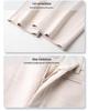 Women's 2024 Khaki Wool-Blend High Waist Straight Leg Cropped Pants for Autumn/Winter