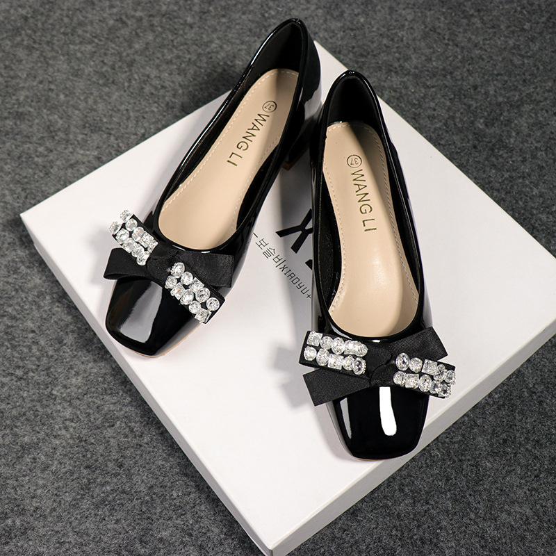 Women Shoes Fashion Pumps Patent Leather Crystal High Heels Shoes Girl Party Red Dress Shoes 40 чёрный 3580₽