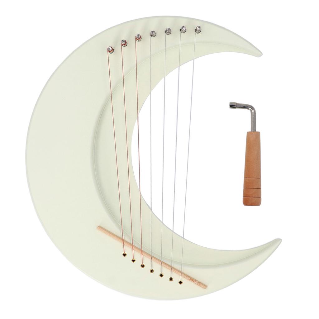Harpă cu liră cu 7 corzi, instrumente cu coarde clasice tradiționale portabile profesionale, liră în formă de lună
