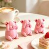 Unique Pig Figurine for Birthday Gift 3 Pcs Cute Mini Figurines, 3D Printed See Hear Speak No Evil Adorable Animal Home Decor Pink Statue, Novelty