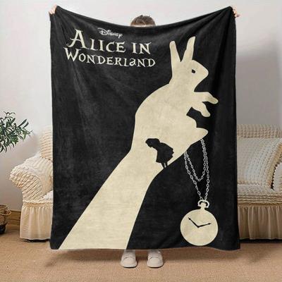 1pc, Disney's Alice In Wonderland Blankets Perfect for Bedroom, Living Room, Travel, Camping, Car