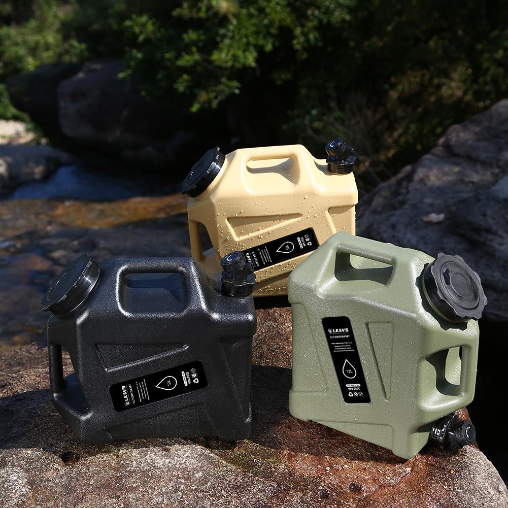 12L Portable Emergency Water Can with Spigot Drinking Water Bucket Water Dispenser Carrier for Vehicle Car Outdoor Camping