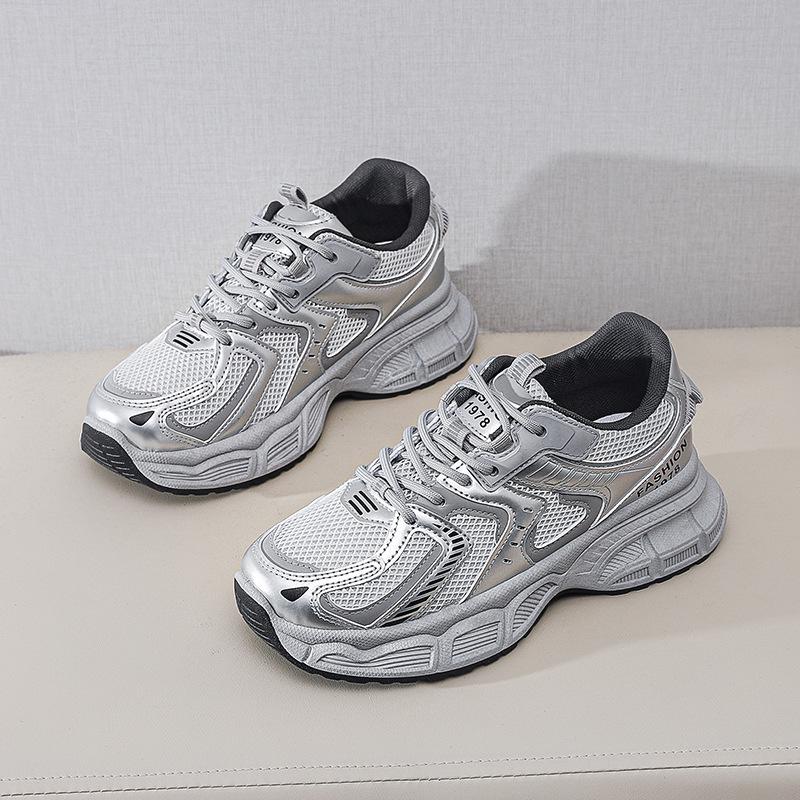 Women's Korean-Style Height-Increasing Sports Sneakers - Thick Sole, Breathable Casual Running Shoes for Spring/Autumn (X23)