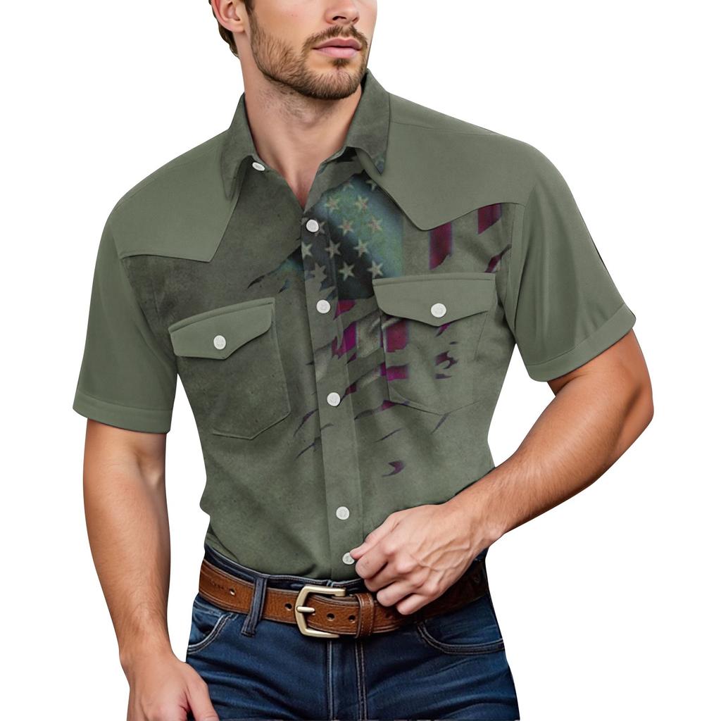 Herre Mote Krage og Skulderlengde Kortermet Casual Topp