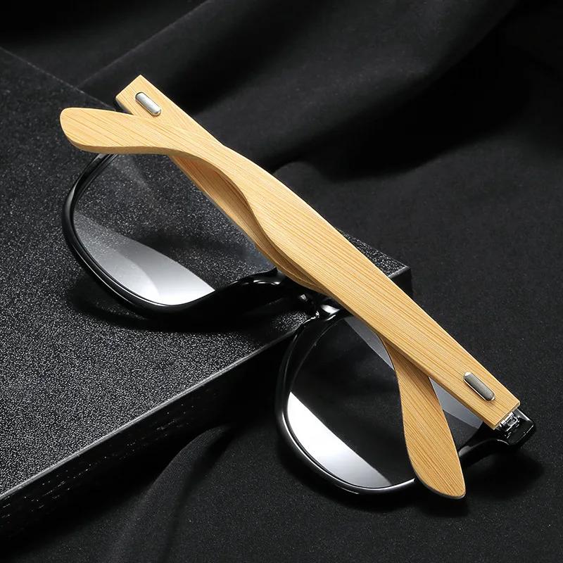 Trendy Wooden Multifocal Reading Glasses for Men Women Blue Light Blocking Near Far Progressive Presbyopia Eyewear