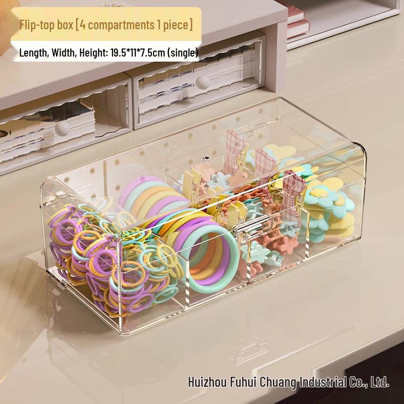 Transparent Hair Accessories Storage Box for Children - Organize Bands, Clips, Ties, Pins, and Scrunchies for Baby Girls