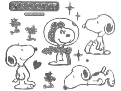 Basic Standard Snoopy Emblem Sticker 3D 3D Car Custom Decoration Character Stylish Cute Snoopy 4 Parts No.1