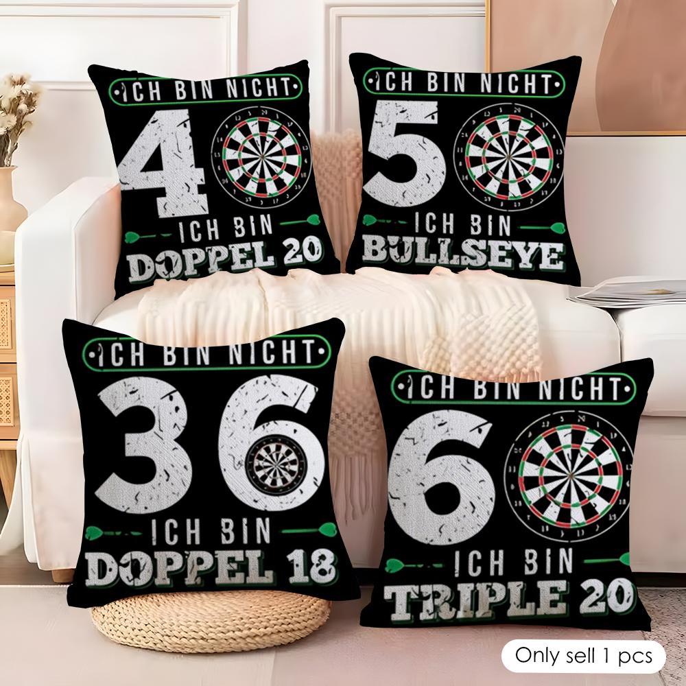 Funny ICH BIN BULLSEYE Cushion Cover Soft Plush Fabric DoubleSided Printed Cushion Covers for All Seasons Modern Home Decor