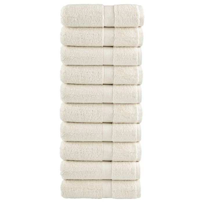 VidaXL Serviettes d'invité de Qualité Supérieure 10 pcs, Draps de Bain, Essuie-mains, Serviette de Visage Salle de Bain, 137472