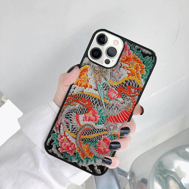 Ancient Japanese Dragon Phone Case Cover For iPhone 17 Air 15 Pro MAX 16 Plus 14 12 11 13 Coque