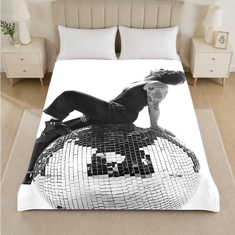 Coperta in Flanella con Stampa di Harry Styles Morbida Calda Coperta in Peluche per Letto Divano Divano Uso Domestico Interno