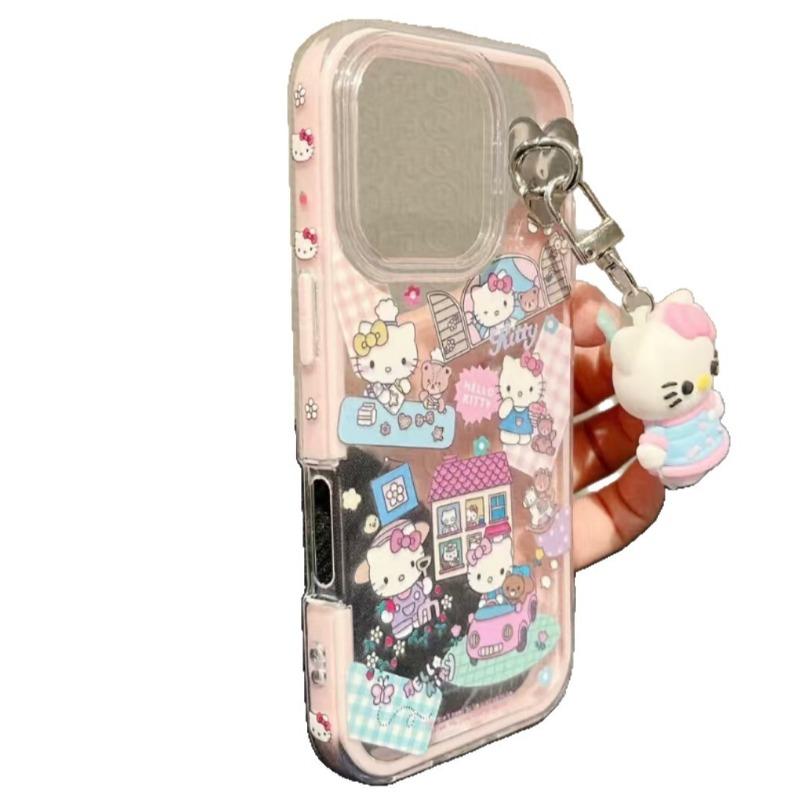 Side Cartoon Illustration KT Doll Suitable for Apple 16promax Mobile Phone Case 15pro New Style 14 Women 13 12