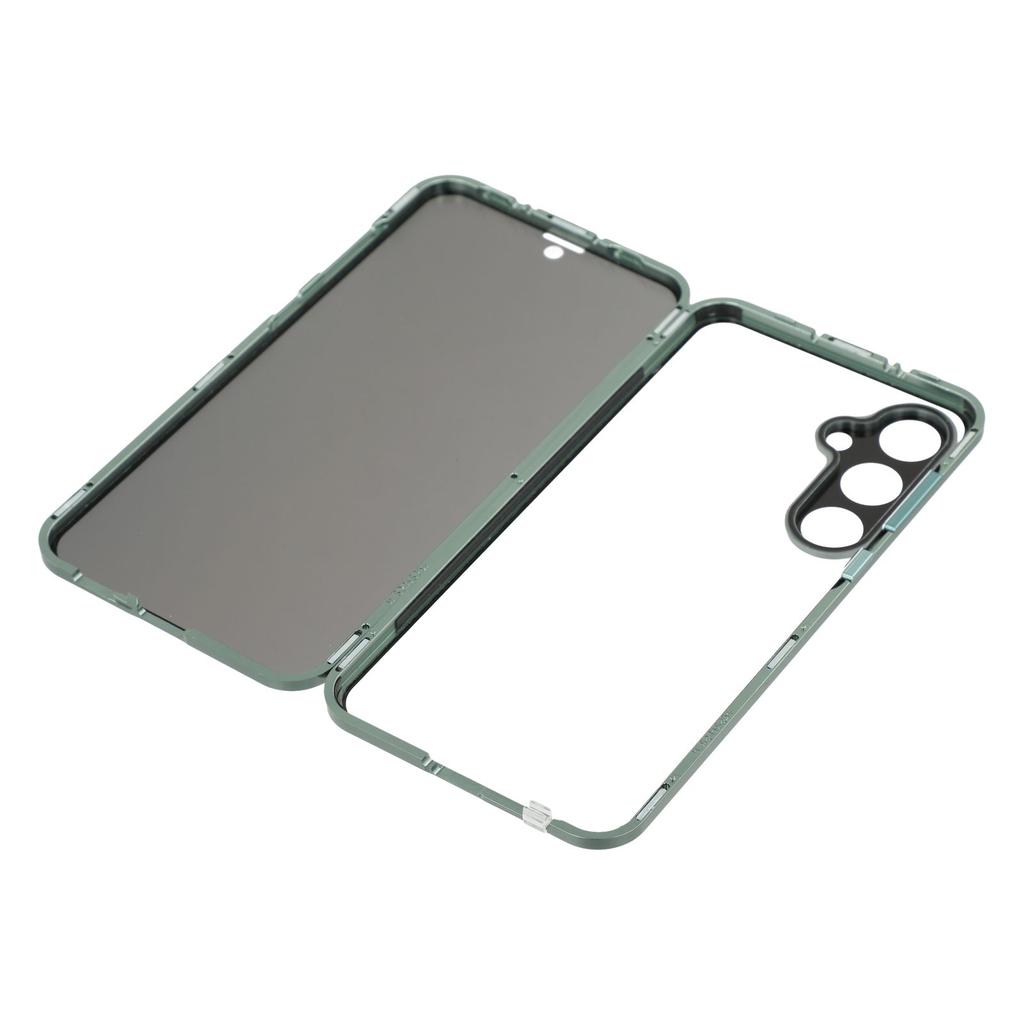 For Samsung Galaxy S25+/S24+ Case with Anti-Spy Screen Protector/Lens Film Tempered Glass Metal Phone Cover Magnetic Clasp