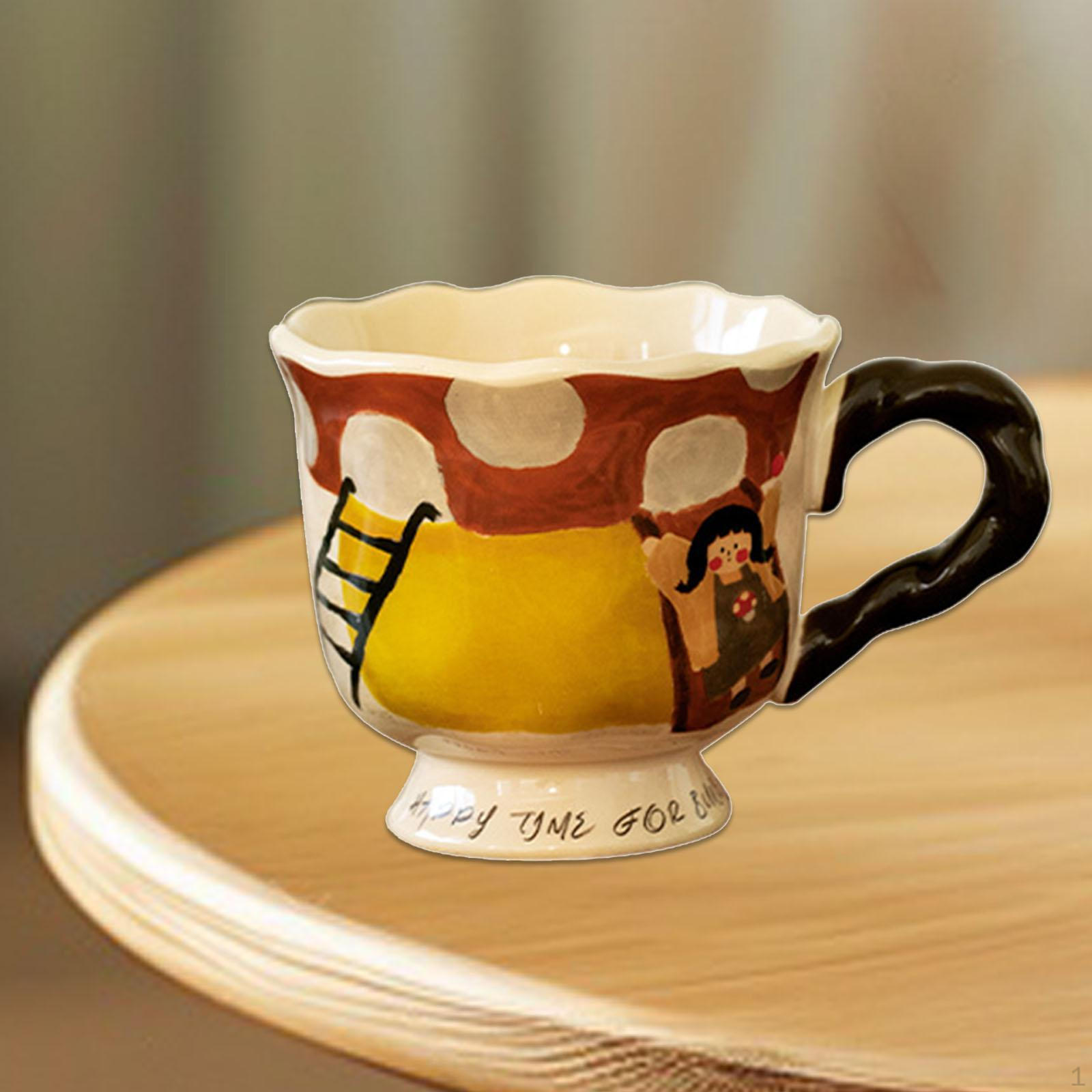 

Керамическая кружка для кофе, завтрак, многоразовый винтажный подарок на новоселье, молочная чашка для кухни Mushroom House