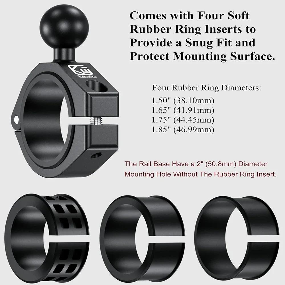 UTV Motorcycle Bicycle Handlebar Mount Adapter Clamp Base with 1" Ball Fit 1.5''/1.65''/1.75''/1.85''/2'' Roll Cage Bar