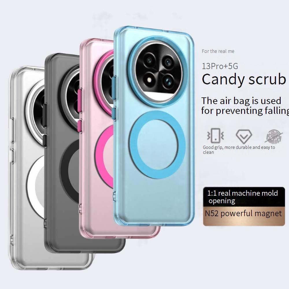 Magsafe Matte Phone Case For Realme 13 Pro 13 Pro+ 5G Magnetic Wireless Charging For Realme 13 Pro 13 Pro+ Shockproof Back Cover