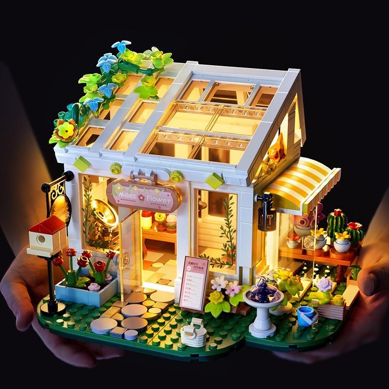 Non-Toxic Diy Flower Lover House Kit 832Pcs Handmade Construction Building Toys Home Bedroom Decoration Valentine'S Day Beautiful Gifts
