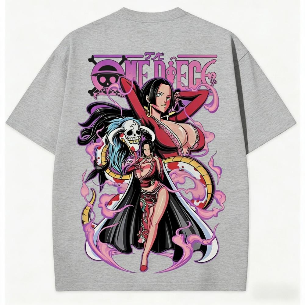 

One Piece Boa Hancock Unisex Tshirt 2026 Summer New Popular Anime Doublesided Printed Casual Parentchild Short Sleeved Top S