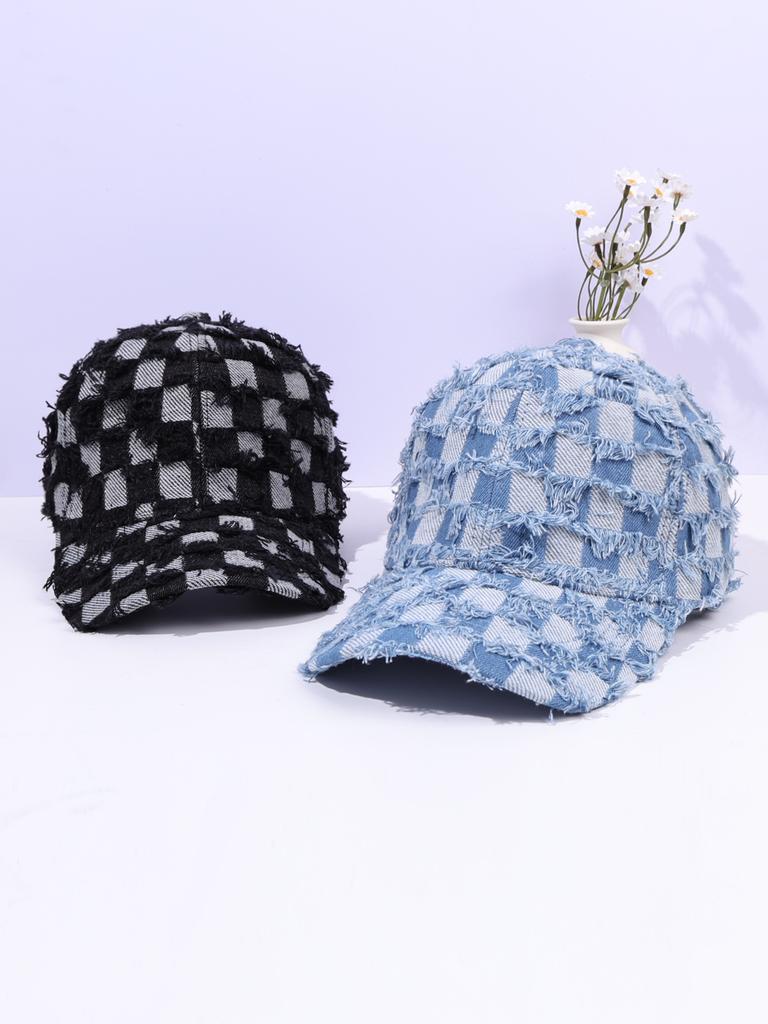 Fashion Summer Plaid Baseball Cap for Women - Adjustable UV Protection Sporty Hat, Casual Outdoor Sun Hat, Trendy Gift"
