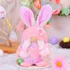 Zhongran Easter Plaid Rabbit Ear Doll Prop Ornament Faceless Elderly Couple Doll Ornament